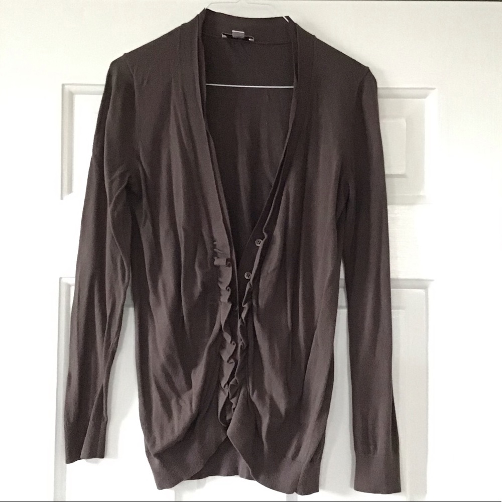 Ruffled loft cardigan
